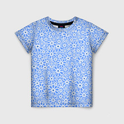 Детская футболка Цветочный паттерн голубой