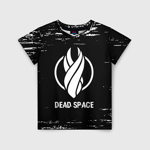 Детская футболка Dead Space glitch на темном фоне / 3D-принт – фото 1