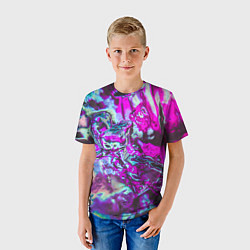 Футболка детская Жидкое буйство красок, цвет: 3D-принт — фото 2