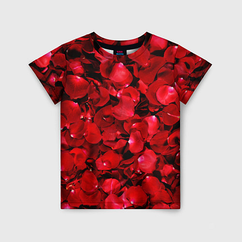 Детская футболка Лепестки алых роз / 3D-принт – фото 1