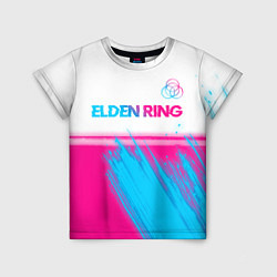 Футболка детская Elden Ring neon gradient style: символ сверху, цвет: 3D-принт