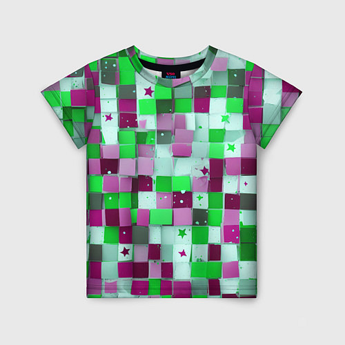 Детская футболка Ретро Квадраты / 3D-принт – фото 1