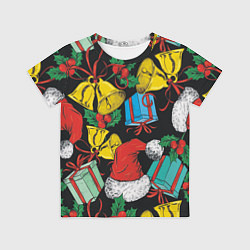 Детская футболка Узор с рождественскими колокольчиками