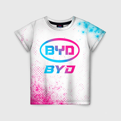 Детская футболка BYD neon gradient style / 3D-принт – фото 1