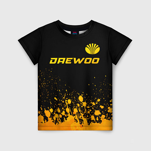 Детская футболка Daewoo - gold gradient: символ сверху / 3D-принт – фото 1