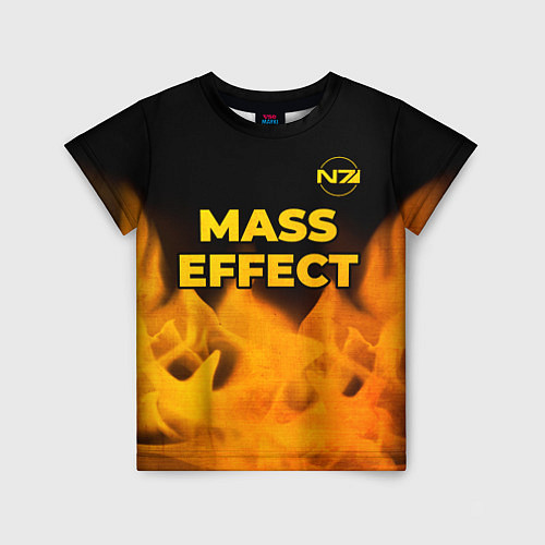 Детская футболка Mass Effect - gold gradient: символ сверху / 3D-принт – фото 1