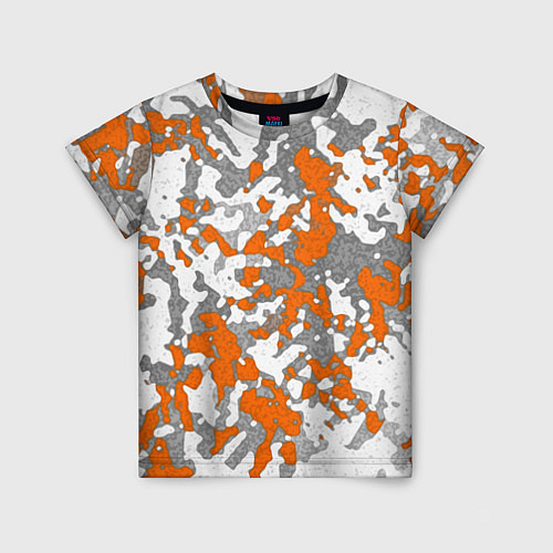 Детская футболка Абстракция серо-оранжевый / 3D-принт – фото 1