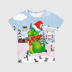 Футболка детская Новогодний дракон, цвет: 3D-принт