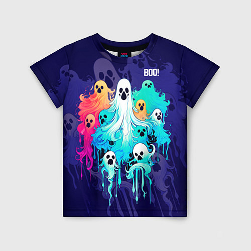 Детская футболка Разноцветные привидения / 3D-принт – фото 1