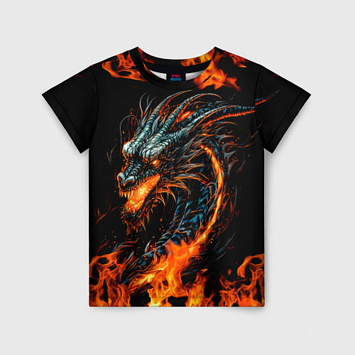 Детская футболка Свирепый огненный дракон 2024 / 3D-принт – фото 1