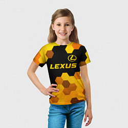 Футболка детская Lexus - gold gradient: символ сверху, цвет: 3D-принт — фото 2