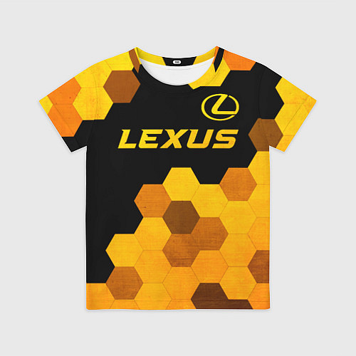 Детская футболка Lexus - gold gradient: символ сверху / 3D-принт – фото 1