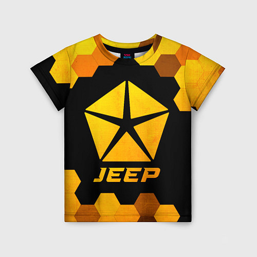 Детская футболка Jeep - gold gradient / 3D-принт – фото 1