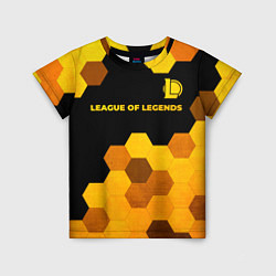 Футболка детская League of Legends - gold gradient: символ сверху, цвет: 3D-принт