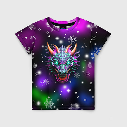 Детская футболка Неновый дракон / 3D-принт – фото 1