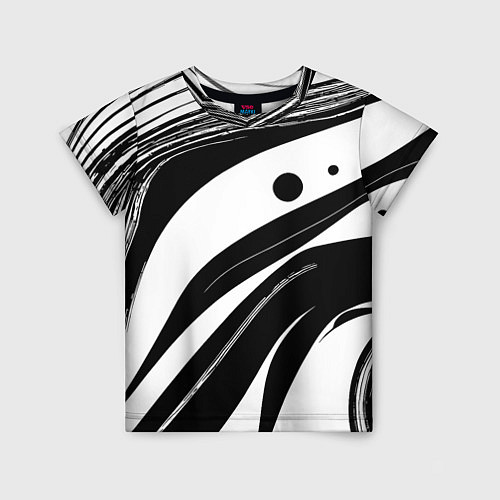Детская футболка Abstract black and white composition / 3D-принт – фото 1
