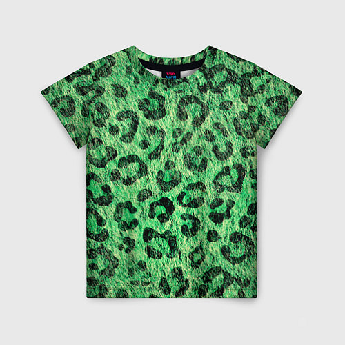 Детская футболка Зелёный леопард паттерн / 3D-принт – фото 1