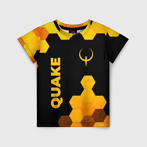 Детская футболка Quake - gold gradient вертикально / 3D-принт – фото 1