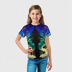 Футболка детская Звёздная ночь в сказочном лесу, цвет: 3D-принт — фото 2