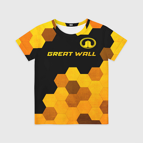 Детская футболка Great Wall - gold gradient посередине / 3D-принт – фото 1