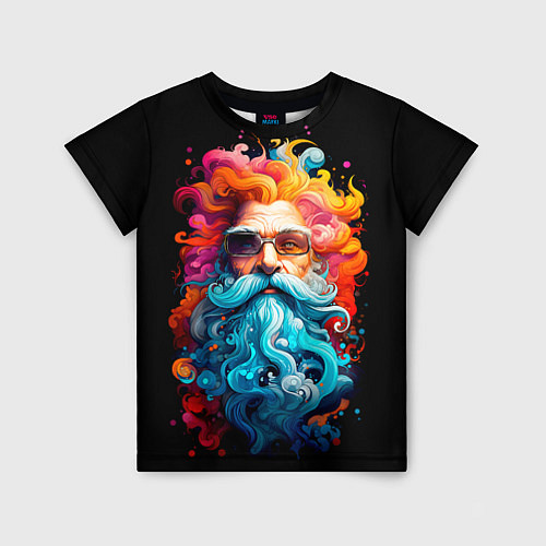 Детская футболка Санта Клаус разноцветный / 3D-принт – фото 1