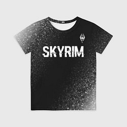 Детская футболка Skyrim glitch на темном фоне посередине