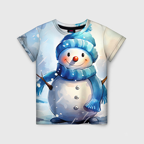 Детская футболка Большой снеговик / 3D-принт – фото 1