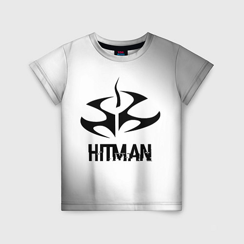 Детская футболка Hitman glitch на светлом фоне / 3D-принт – фото 1