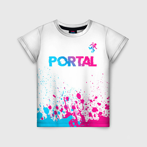 Детская футболка Portal neon gradient style посередине / 3D-принт – фото 1