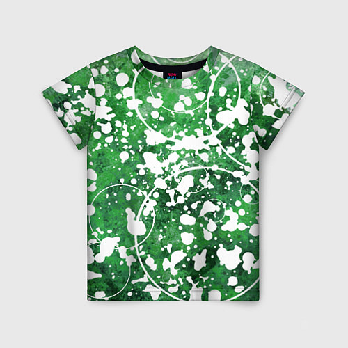 Детская футболка Абстракция - круги на зелёном / 3D-принт – фото 1