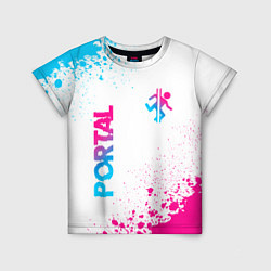 Футболка детская Portal neon gradient style вертикально, цвет: 3D-принт