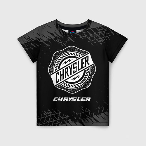 Детская футболка Chrysler speed на темном фоне со следами шин / 3D-принт – фото 1
