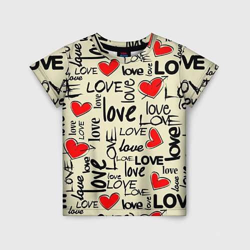 Детская футболка Abstraction of love / 3D-принт – фото 1