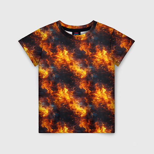 Детская футболка Пламя огня паттерн / 3D-принт – фото 1