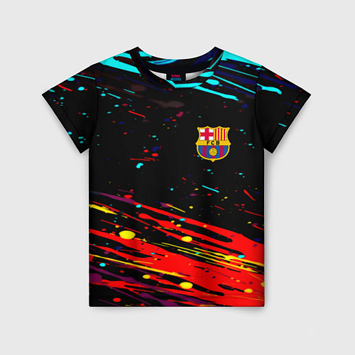 Детская футболка Barcelona краски / 3D-принт – фото 1