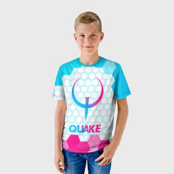 Футболка детская Quake neon gradient style, цвет: 3D-принт — фото 2