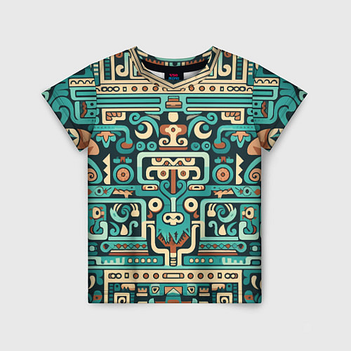 Детская футболка Абстрактный паттерн в ацтекском стиле / 3D-принт – фото 1