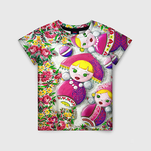 Детская футболка Неваляшки в кокошниках / 3D-принт – фото 1