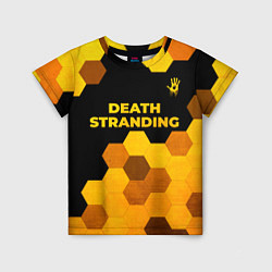 Детская футболка Death Stranding - gold gradient посередине