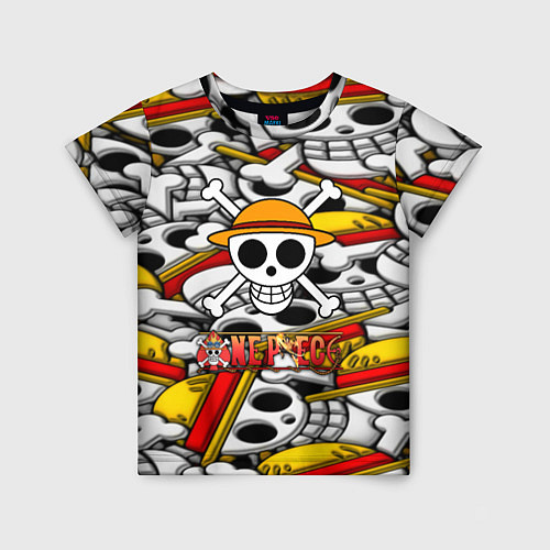 Детская футболка One Piece logo pattern pirat / 3D-принт – фото 1