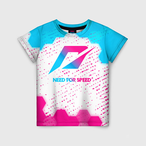 Детская футболка Need for Speed neon gradient style / 3D-принт – фото 1