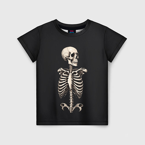 Детская футболка Скелет улыбается / 3D-принт – фото 1