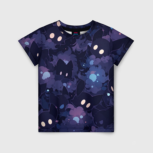 Детская футболка Фиолетовые котики / 3D-принт – фото 1