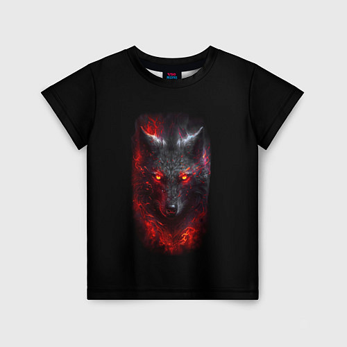 Детская футболка Огненный волк / 3D-принт – фото 1
