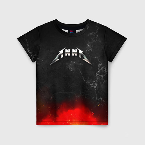 Детская футболка Анна в стиле Металлика - искры и огонь / 3D-принт – фото 1