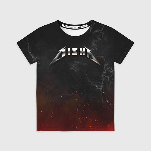 Детская футболка Миша в стиле Металлика - искры и огонь / 3D-принт – фото 1