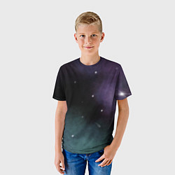 Футболка детская Космос и звезды на темном фоне, цвет: 3D-принт — фото 2