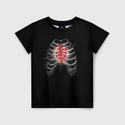 Детская футболка Грудная клетка с сердцем кристаллом