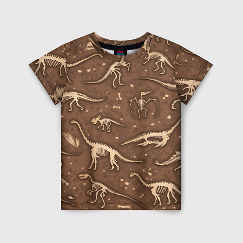Детская футболка Dinosaurs bones / 3D-принт – фото 1