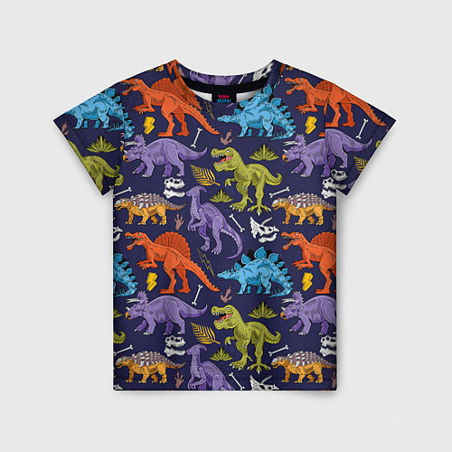 Детская футболка Мультяшные динозавры / 3D-принт – фото 1